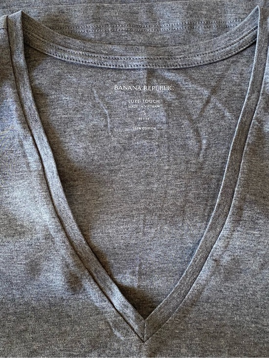 Banana Republic Tops - Banana Republic Gray V-Neck Luxe Touch Tee